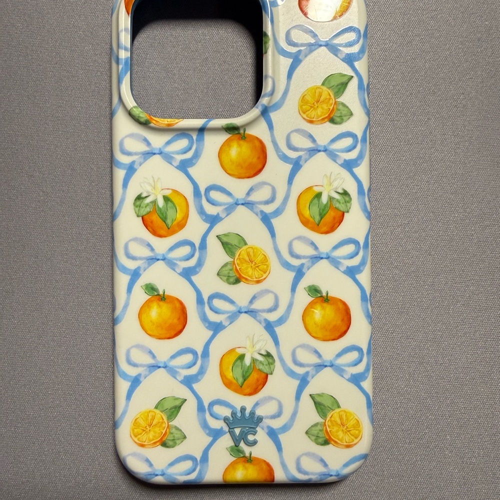 SOLD-Velvet Caviar Orange and Blue Ribbon Phone Case